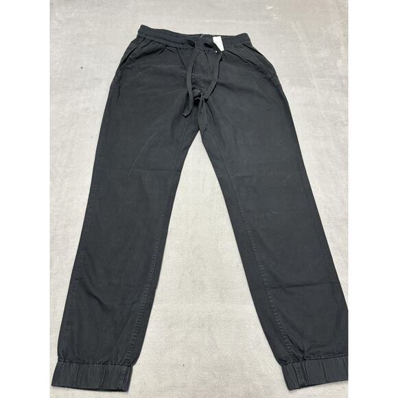J.Crew Pants Mens Small Black Jogger 100% Cotton Drawstring Elastic Cuffs B8582 - Picture 1 of 11